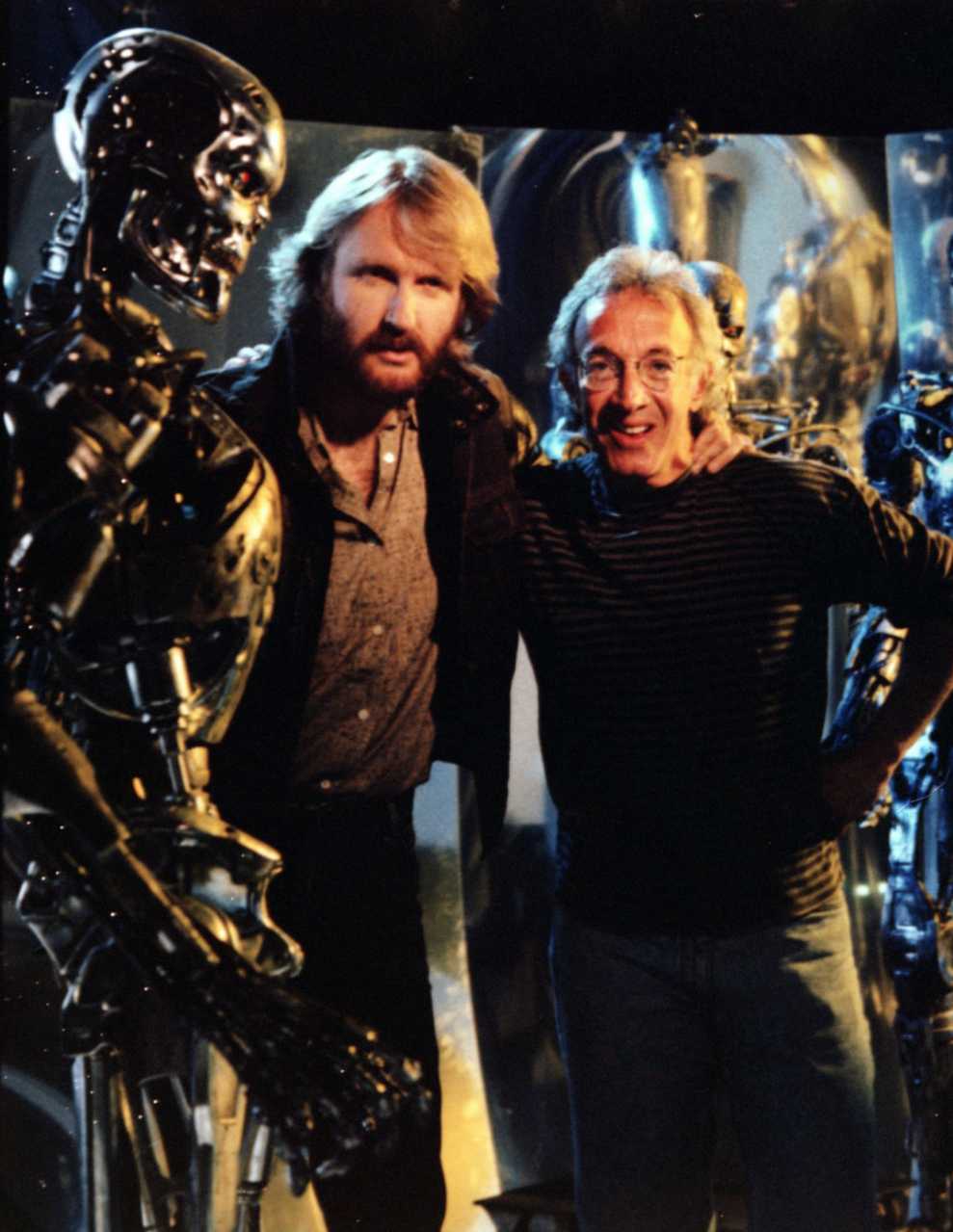 【来自投稿】1991年 《终结者2》 拍摄中，该片副导演和电影特效大师斯坦·温斯