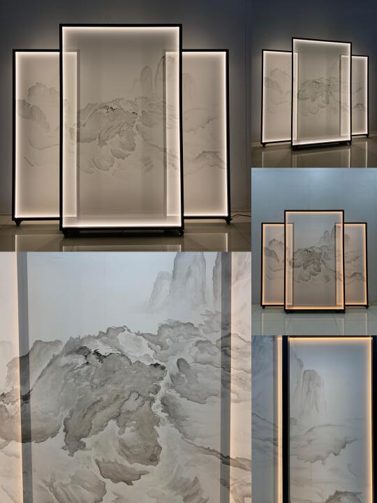 山水灯光屏风，放家里瞬间上升一个档次