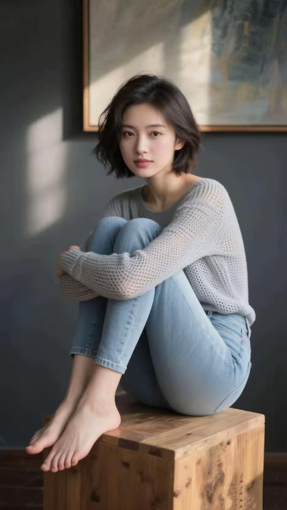 阳光洒进来的午后，坐在木箱上，享受宁静的时光。🌞💐🍃瑜伽裤逛街真的很时尚吗