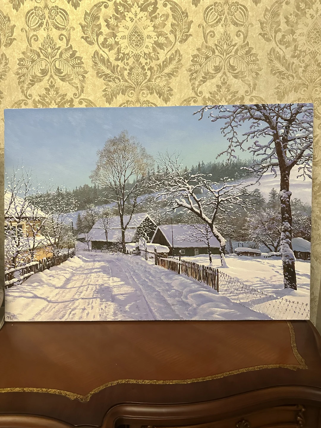 乌克兰艺术家 塔拉索夫.维达利.伊万诺维奇的作品/雪乡 内画尺寸65....