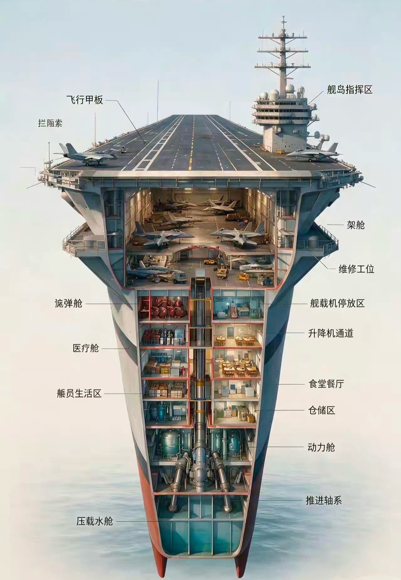 建造一艘航母有多难   看看结构就知道了 