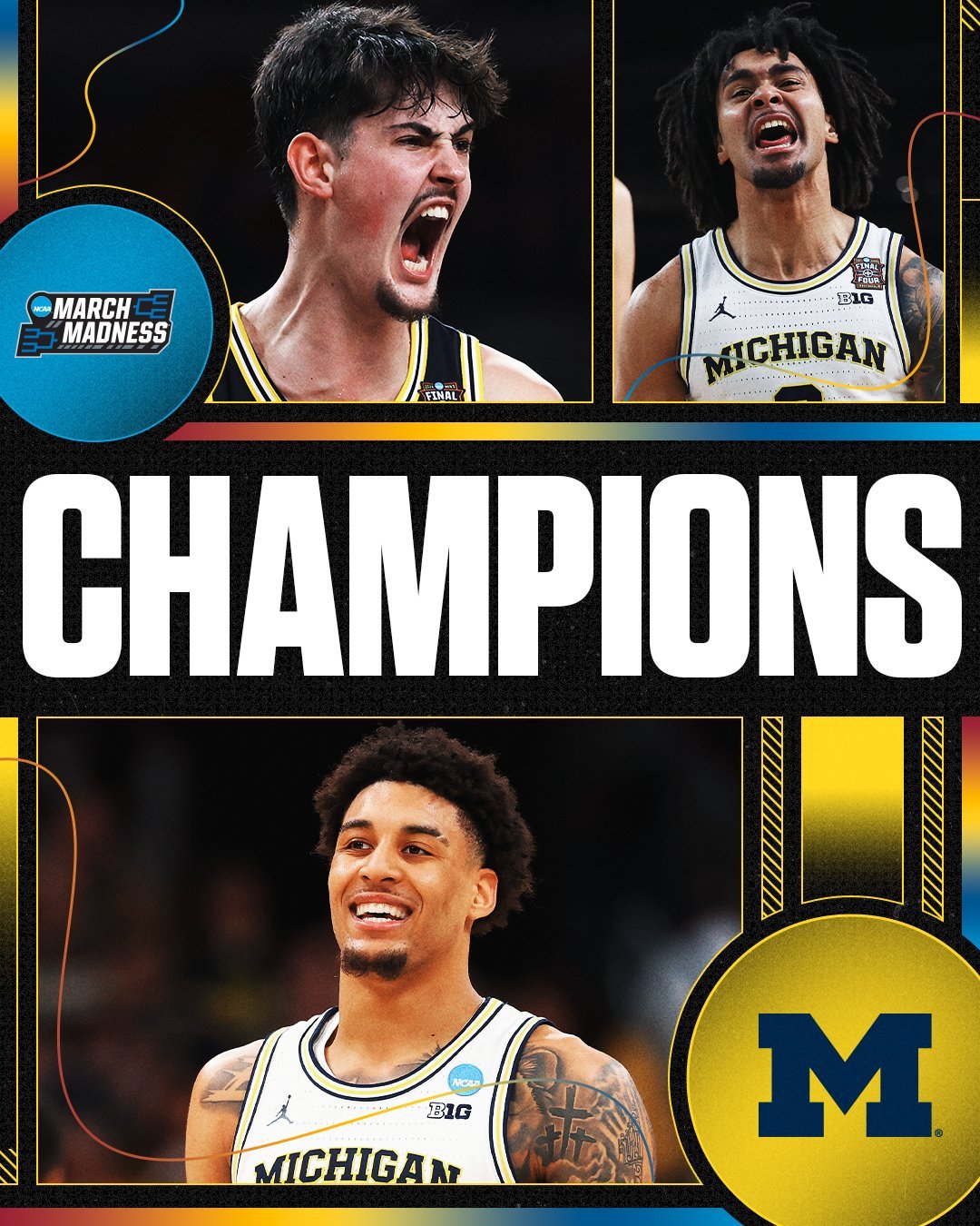 密歇根州赢得2026年全国冠军🏆密歇根狼獾队终于重返大学篮球之巅〽️ Marc