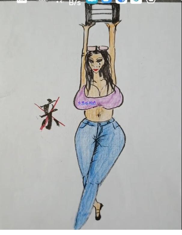 〔看图猜成语〕
图中画面一美女；
双手举起了一目；
身旁还有一个字；
好像是个亲