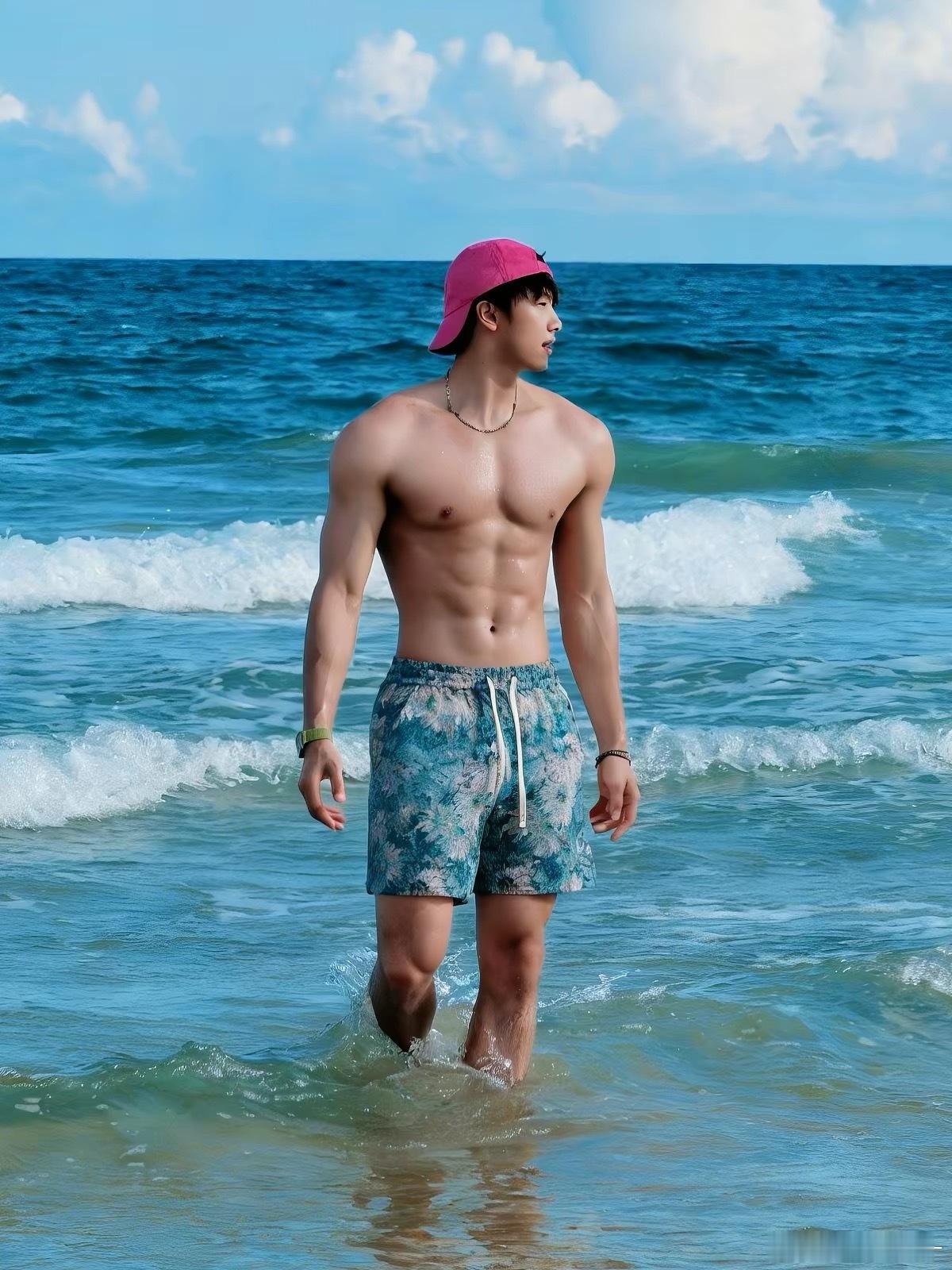 海边沙滩🏝️健身张宏涛