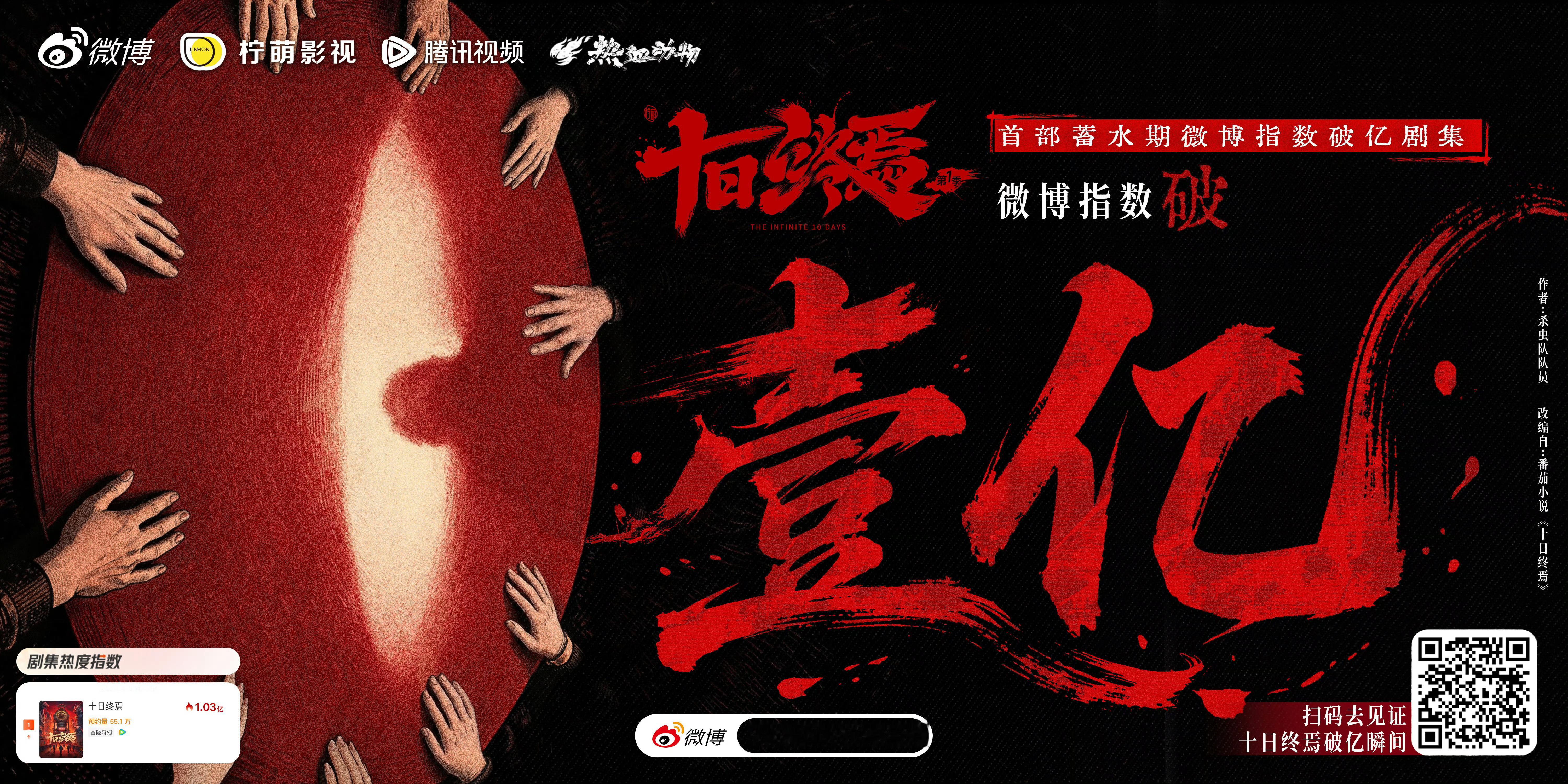 十日终焉微博指数破亿开机第二天就有战报是什么水平微博微信百度抖音各平台各项指数都