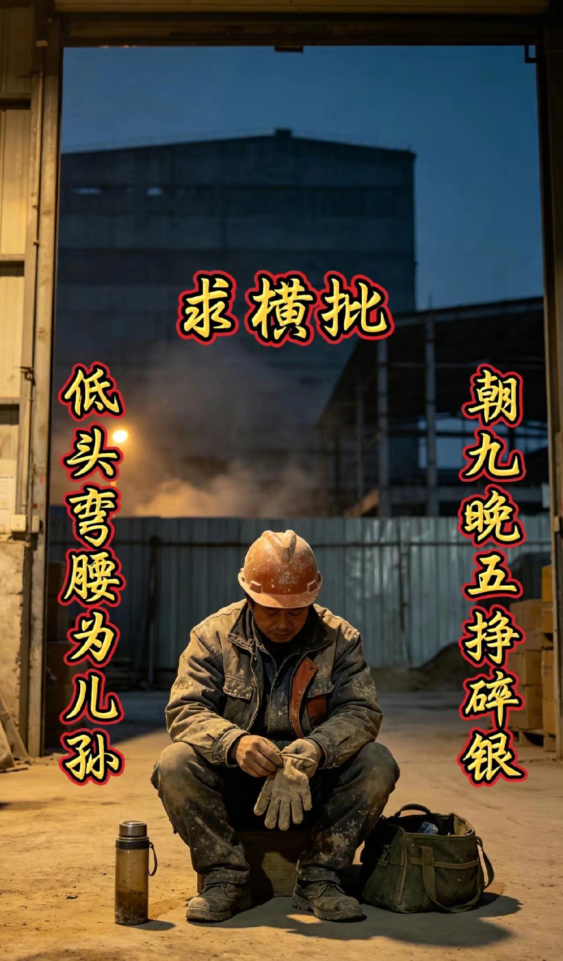 广东一位农民工大叔，为了心中的梦想与更好的生活 ，从早忙到晚感到非常的疲惫，都不