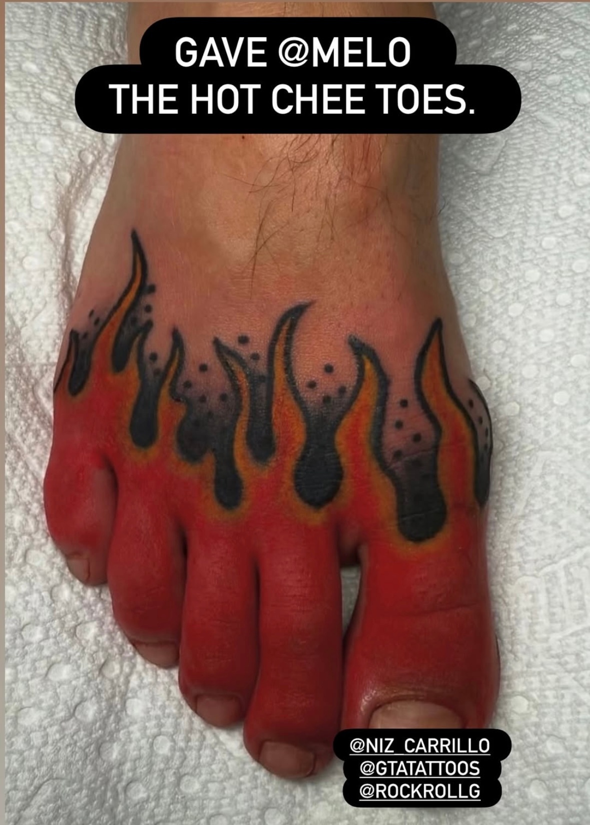 三球的最新纹身，哈哈哈。666🔥🔥 ​​​