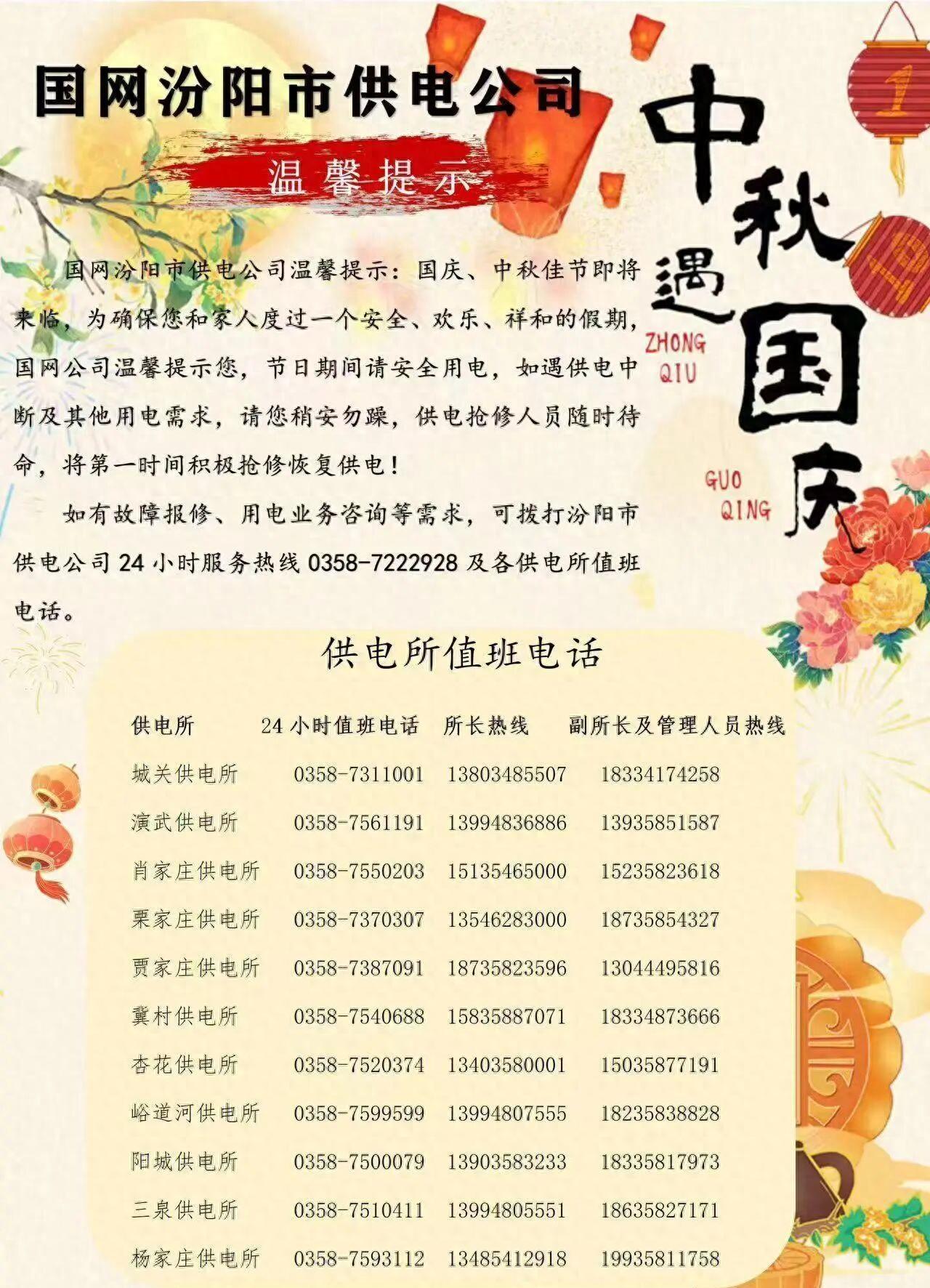 【国网汾阳市供电公司温馨提示】