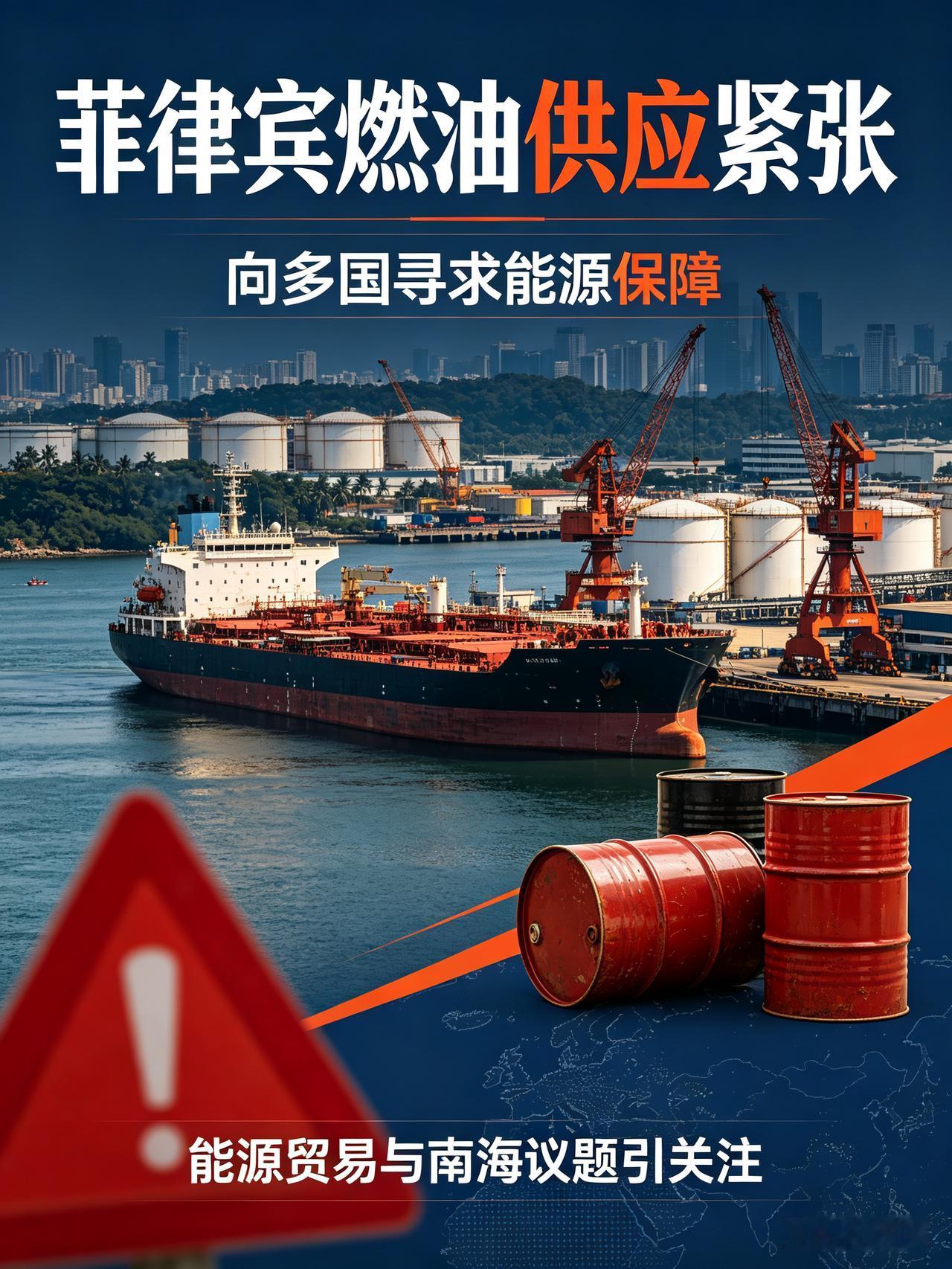 向中国求供燃油！菲律宾能源部代理部长近日表态，该国石油高度依赖进口，80%原油要