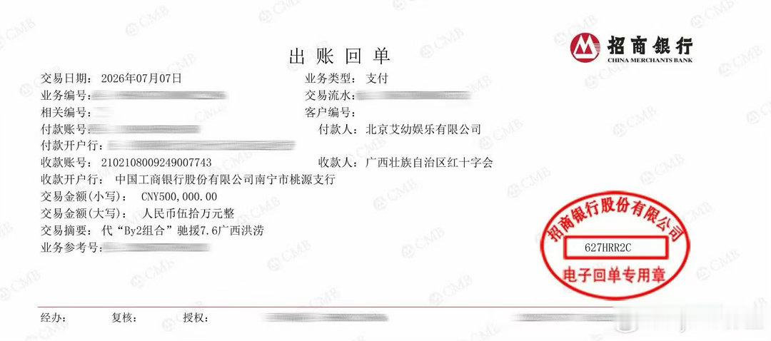 BY2向广西捐款50万BY2捐款50万驰援灾区 从红心字会到广西水灾，BY2的公