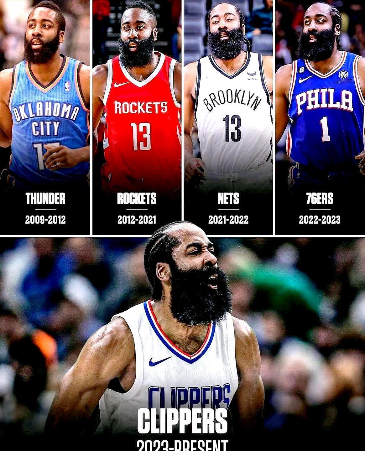 36岁的哈登，最近5场球平均打满40分钟，像加班到深夜的打工人，老板还嫌你不够拼