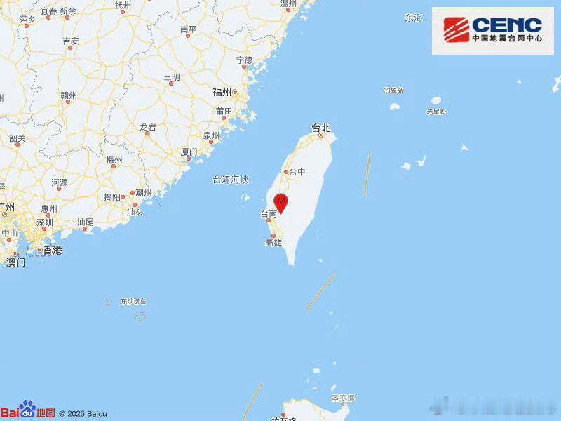台湾地震  地震快讯 中国地震台网正式测定：01月21日00时17分在台湾台南市