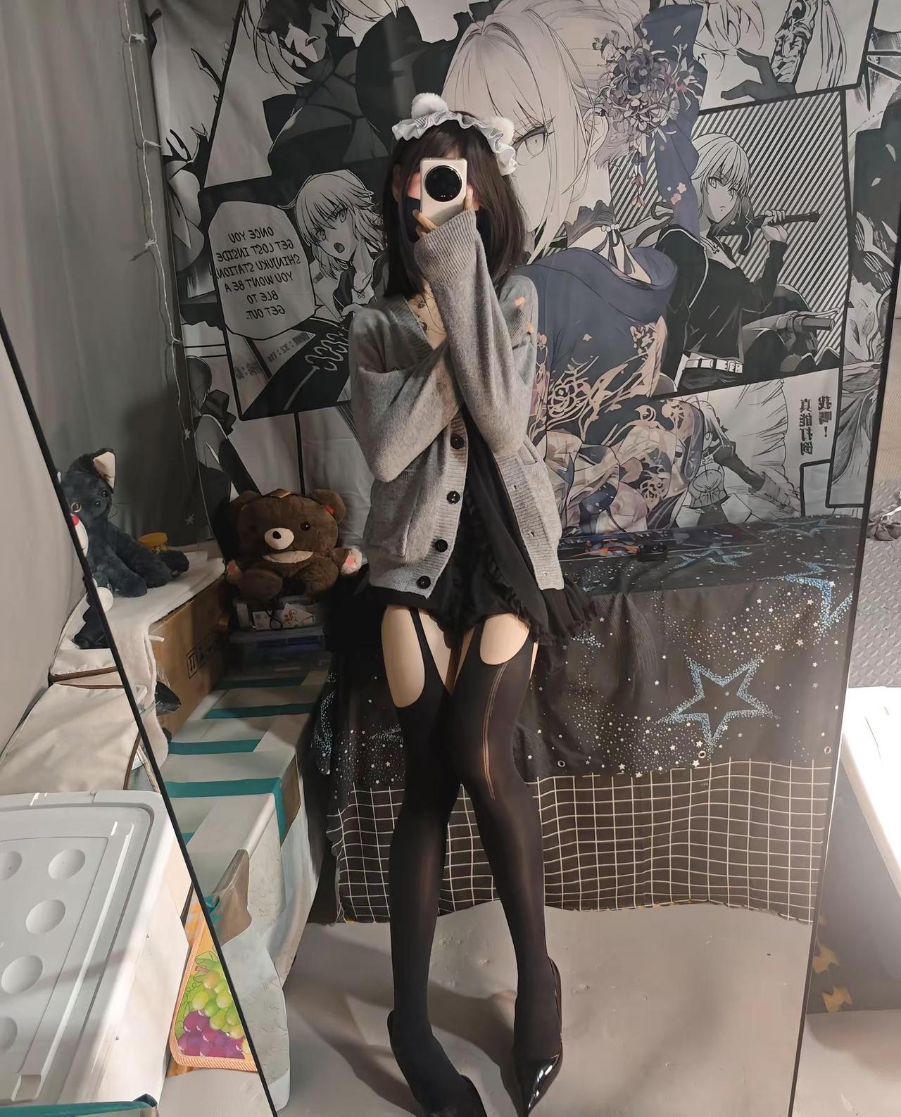 居家穿搭。黑丝 御姐