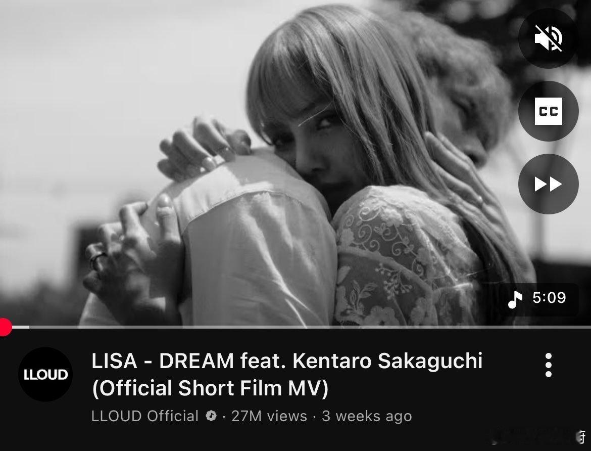 Lisa的《Dream》（ft.坂口健太郎）微电影在You/Tu/Be上的播放量