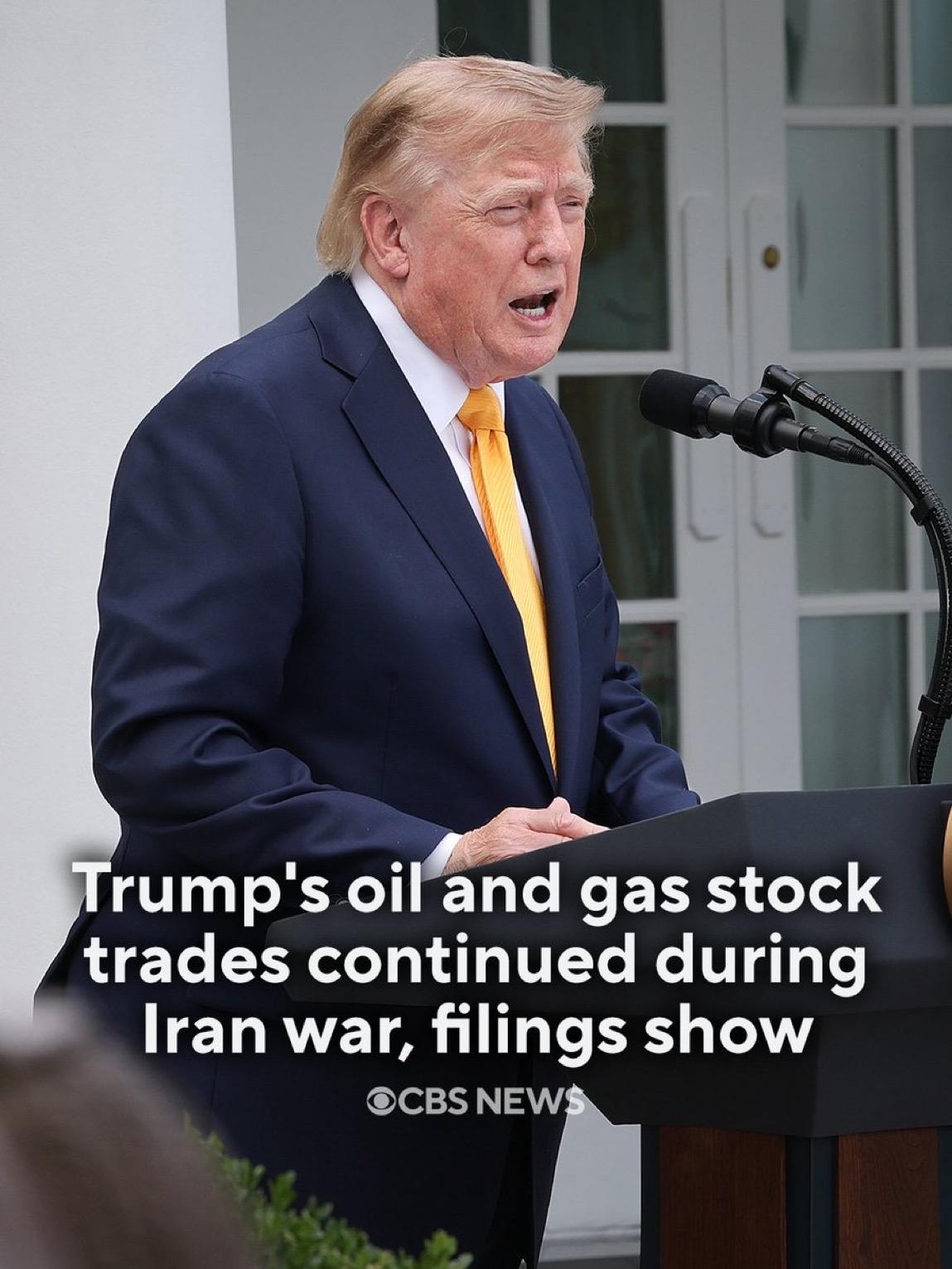 特朗普总统的投资账户在他监督美国与伊朗的战争期间，继续买卖石油和天然气公司的股票