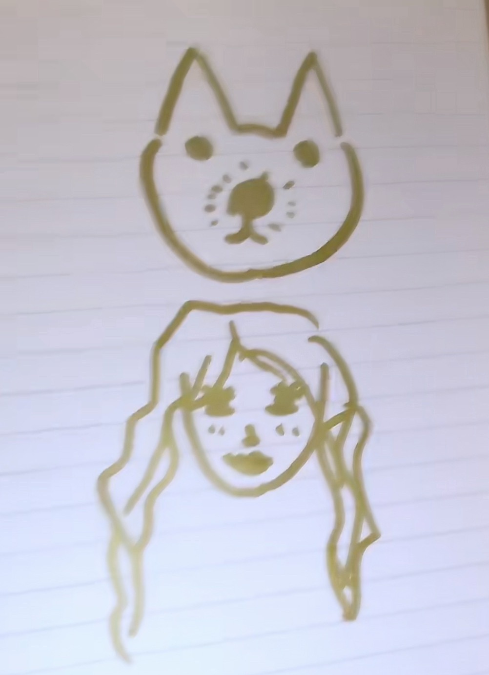 画完还端着手看着你笑“我画的不错吧”把我的心搞得乱糟糟还在那里萌萌地笑。・°°・