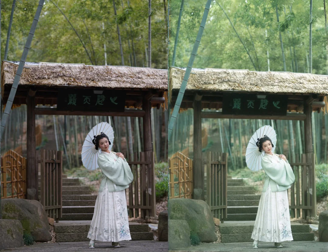 汉服修图调色对比