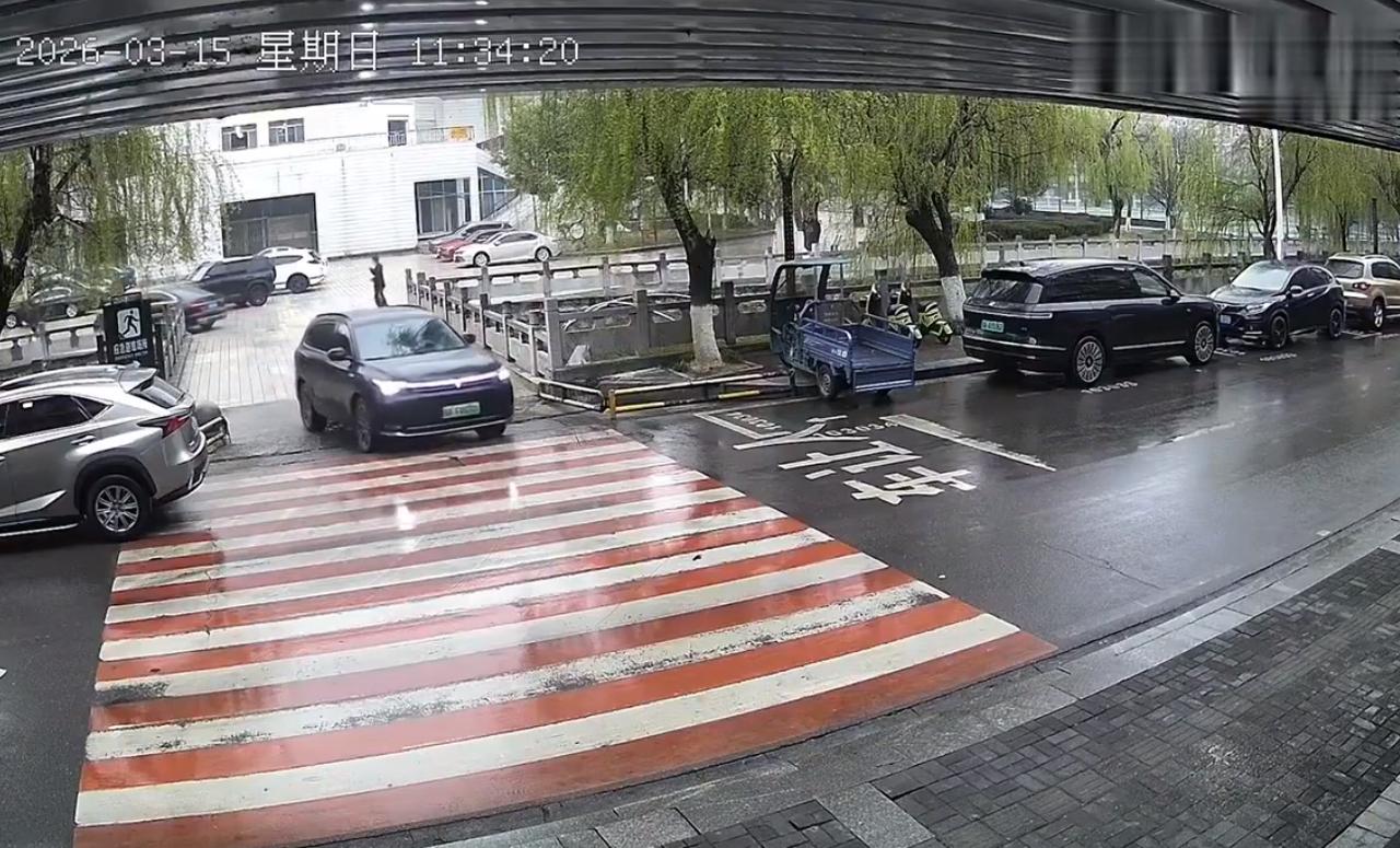 大伙儿来评一下这个小车司机有多少责任，电瓶车是在没有撞到小车之前就因车速和路面湿