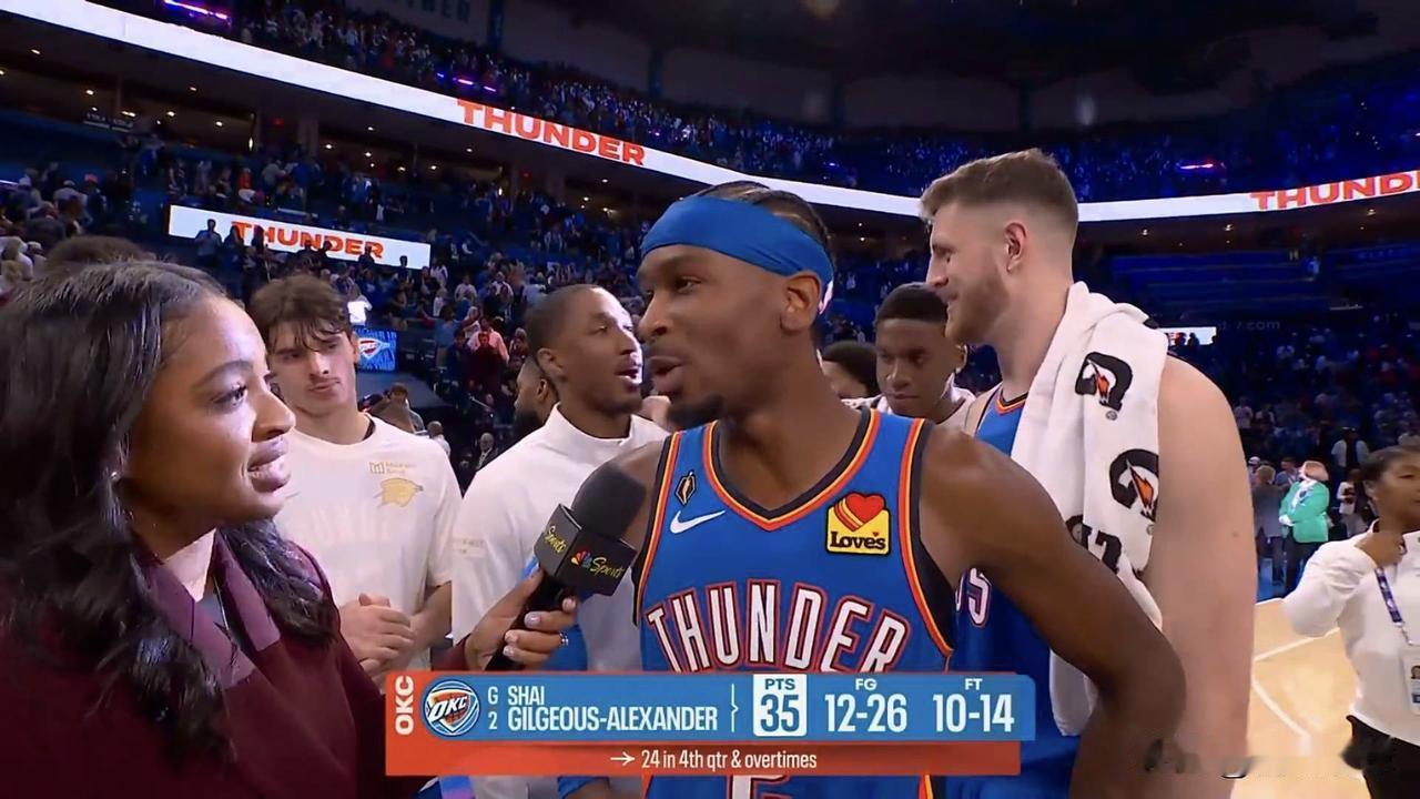 雷霆整场都表现出韧性十足的状态，到底是拿过总冠军的球队，在最较劲的时候能不惧压力