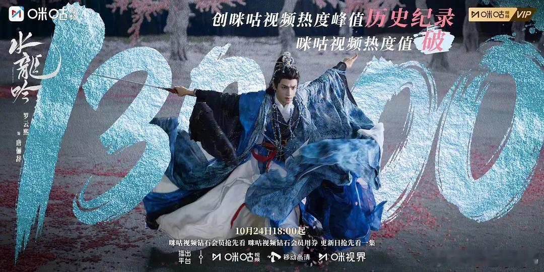 水龙吟咪咕视频热度破13000，什么水平 ​​​