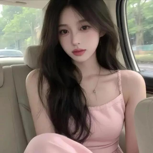 车内少女，甜美粉色裙装，自然妆容，车内自拍精致少女自拍 秋日少女照 少女自拍 车