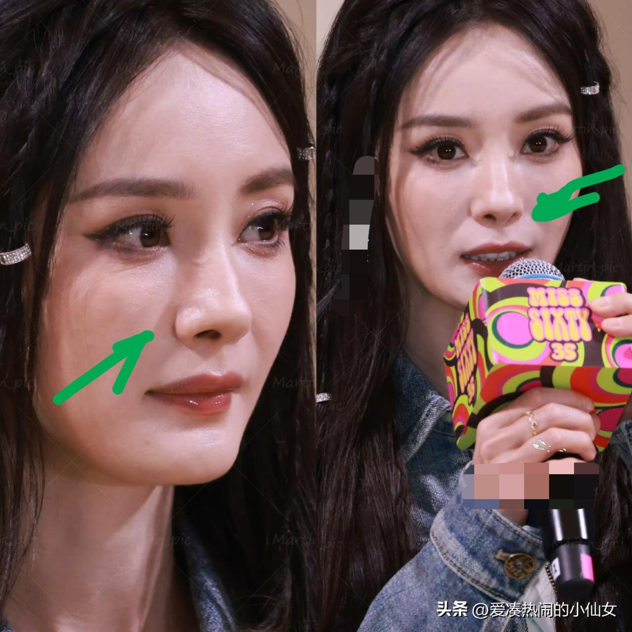 这一夜，杨幂穿露脐装再扮少女，生图显老显疲惫大翻车！
就在刚刚，杨幂现身广州某商