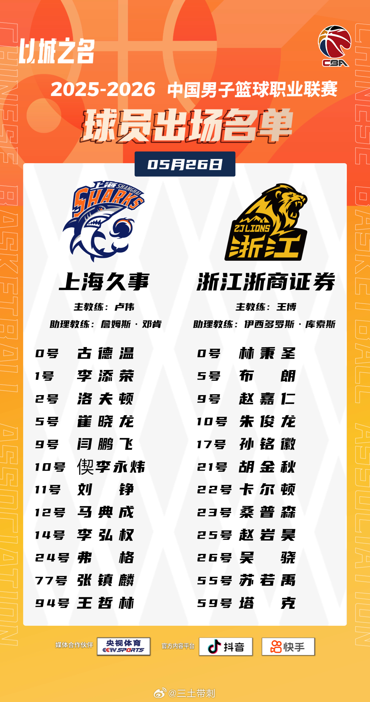 cba总决赛CBA 总决赛第一场，临近比赛突然有变动，白边缺席，崔晓龙替换袁堂文