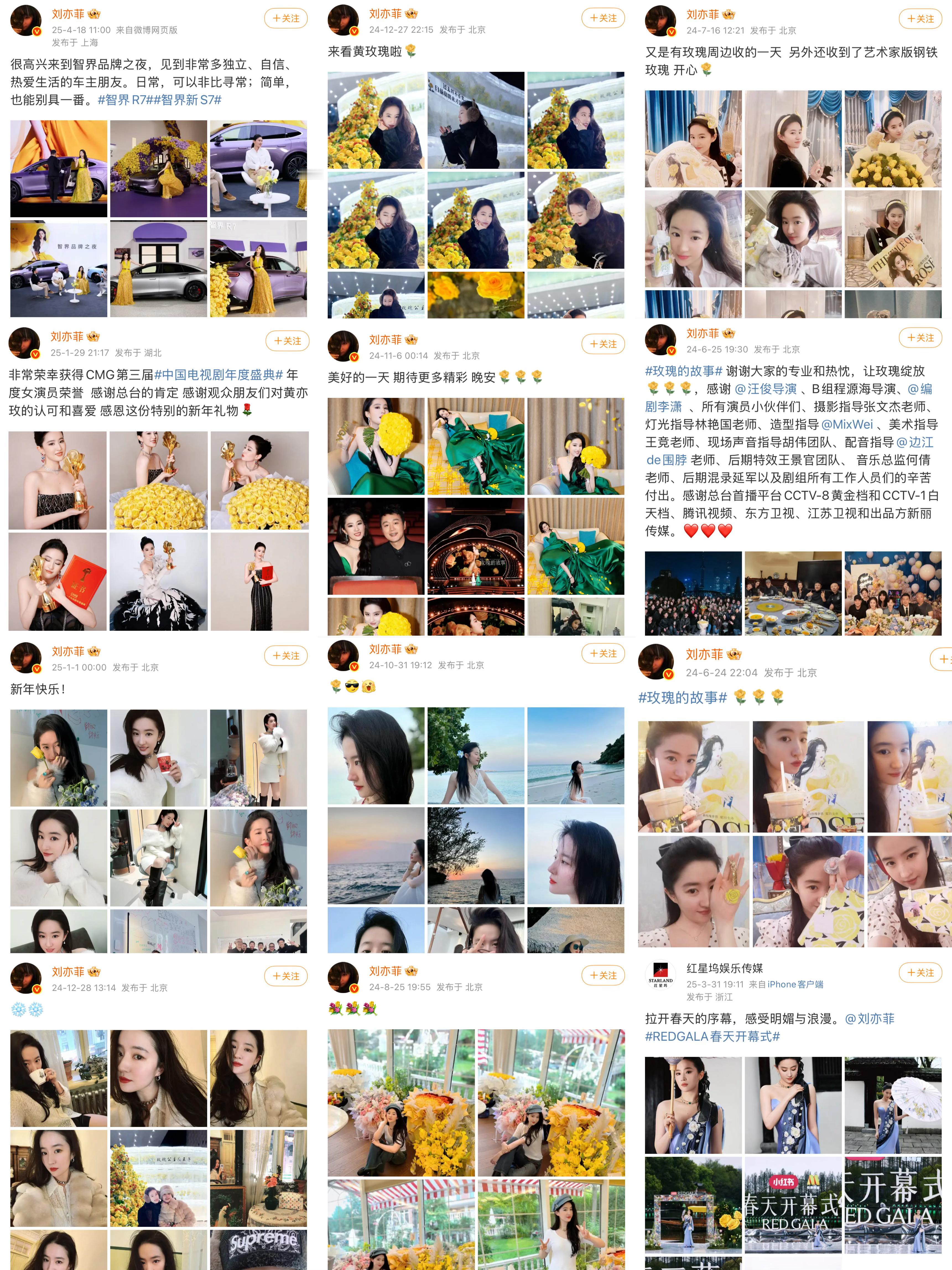 刘亦菲预热白玉兰一年，最后没得奖就没去颁奖典礼的瓜1️⃣2024年6月《玫瑰的故