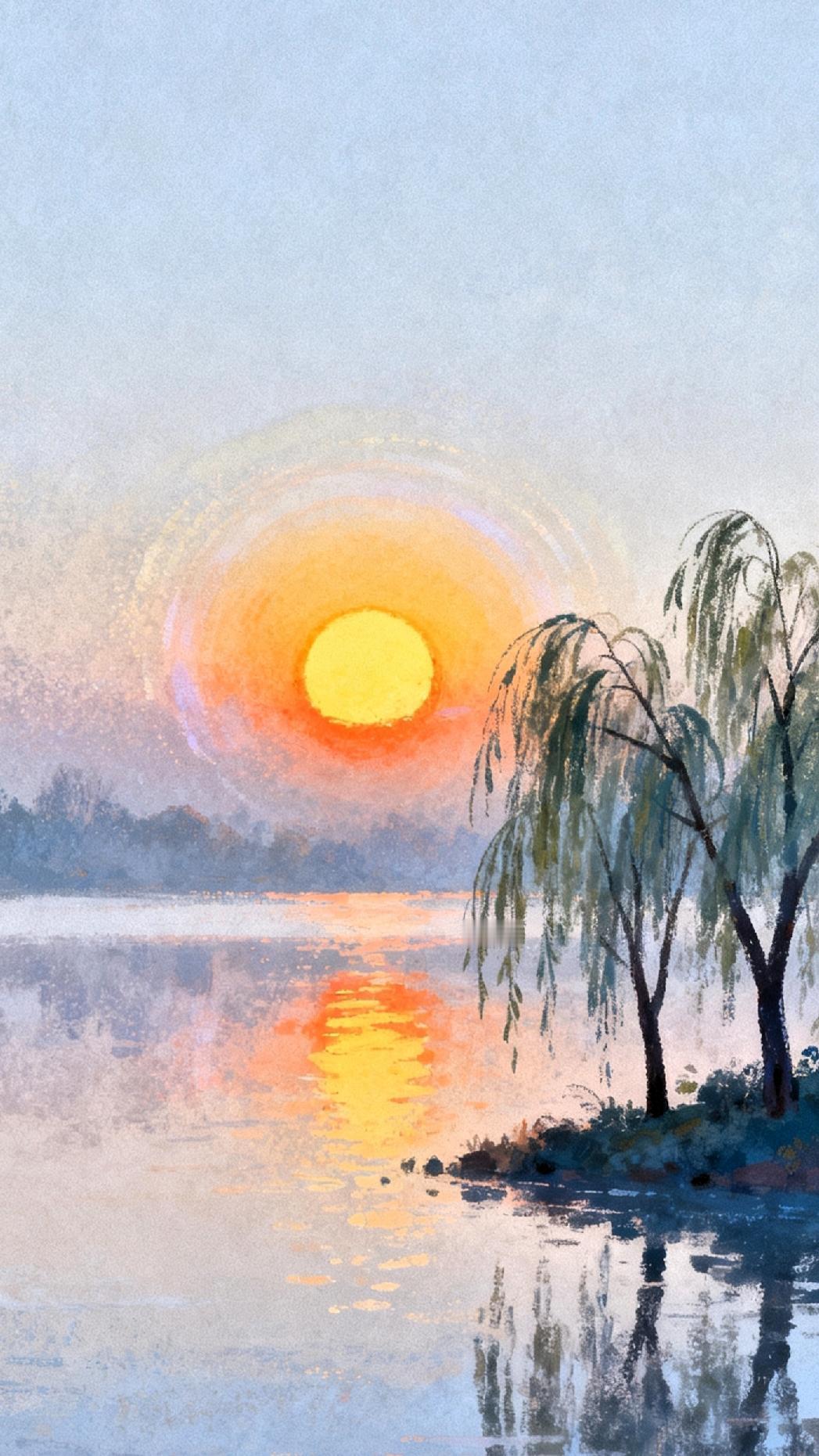 晨观朝阳暮观霞