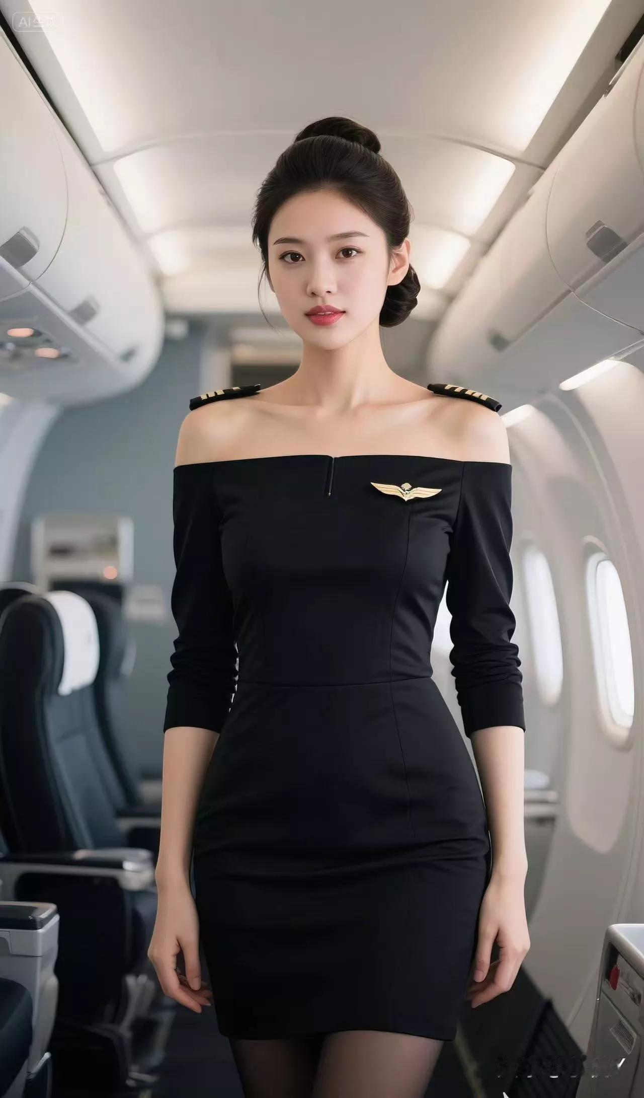 露肩紧身制服空姐穿搭（10）制服 空姐穿搭 职业装制服穿搭 时尚空姐服 性感空姐