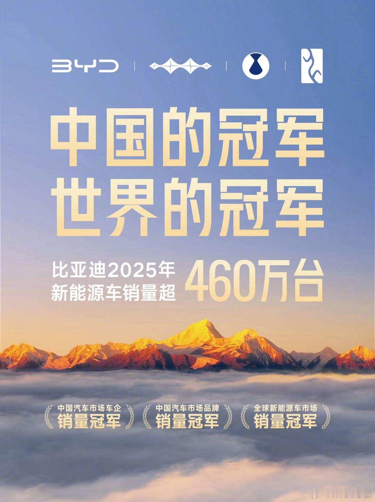 460.2 万辆！比亚迪年销量首次跻身全球前五，不仅超越了通用、福特、本田等传统