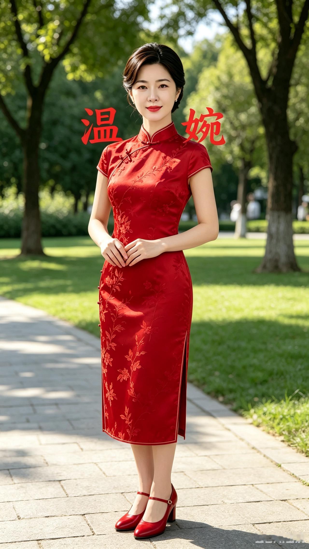 二八韶华意气昂，医科博士美名扬。
红裙信步公园处，秀色才情韵满堂。
寒窗苦学获荣