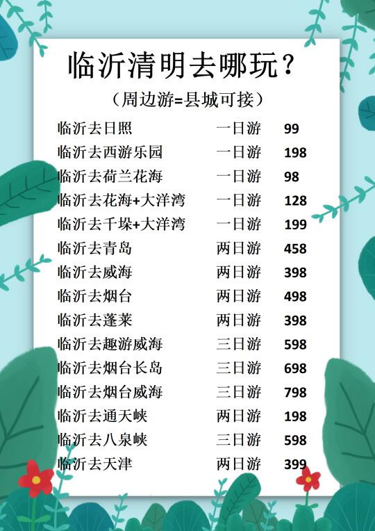 临沂清明去哪玩？