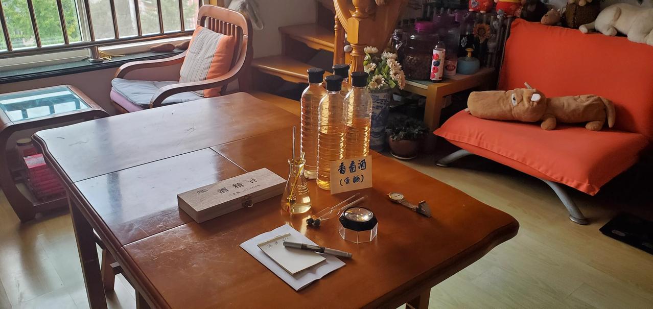 朋友们，一个半月前，我自酿了20斤干白葡萄酒，喝着很顺口，却一直没有测试它的酒精