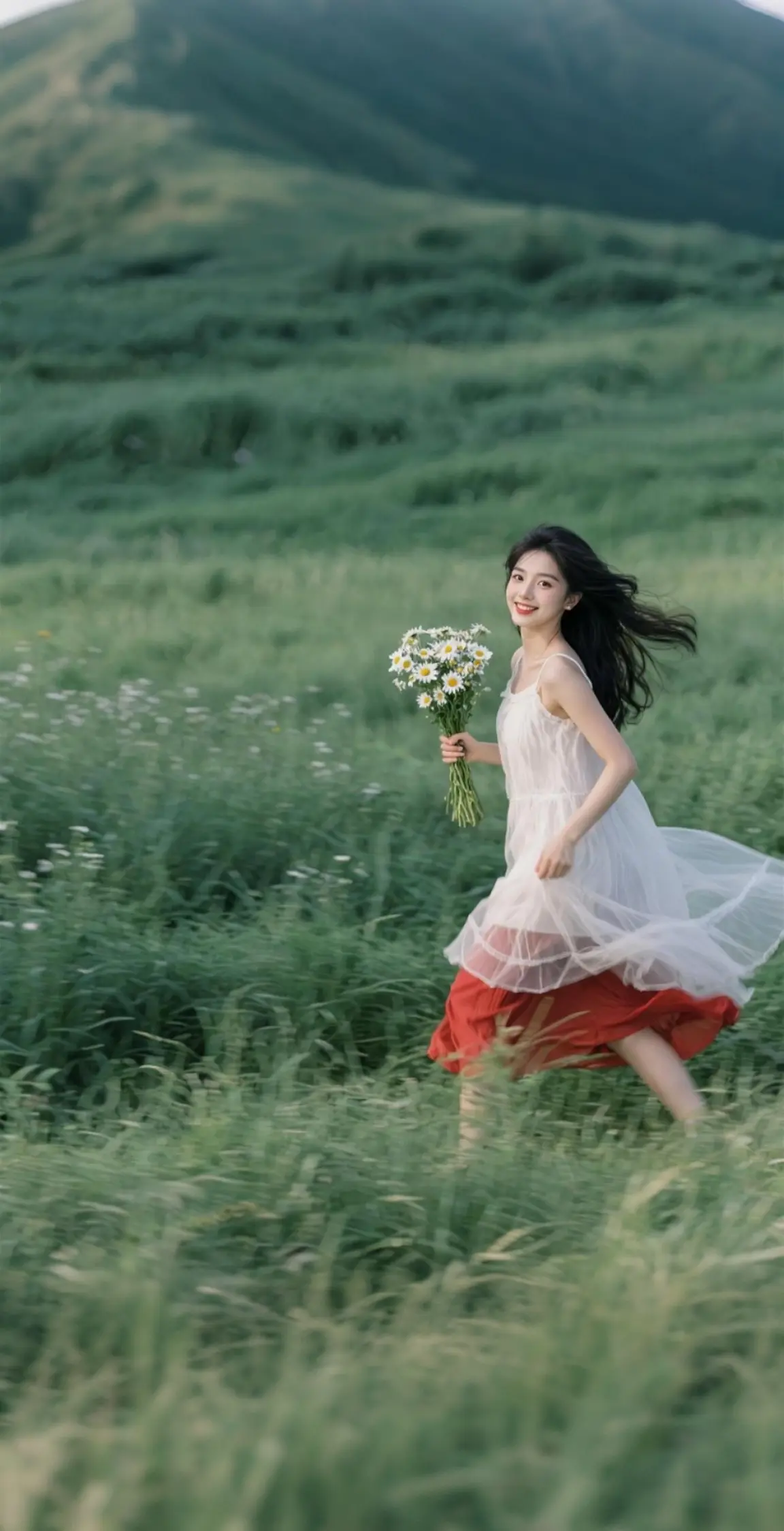 AI扩图 绿野飞花图