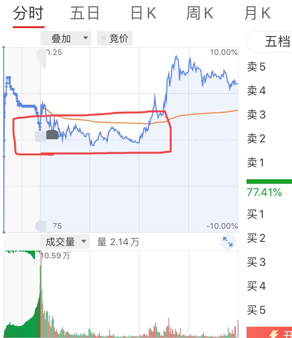 早盘开盘后，股价便呈一路下跌之势，上下震荡。我内心十分纠结，有好几次差点就把股票