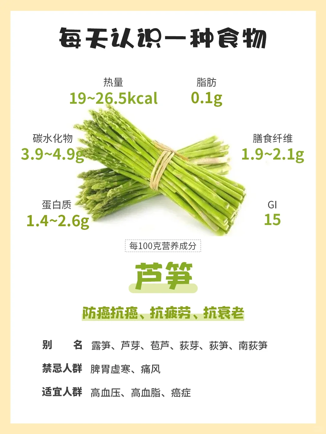 每天认识一种食物57｜芦笋