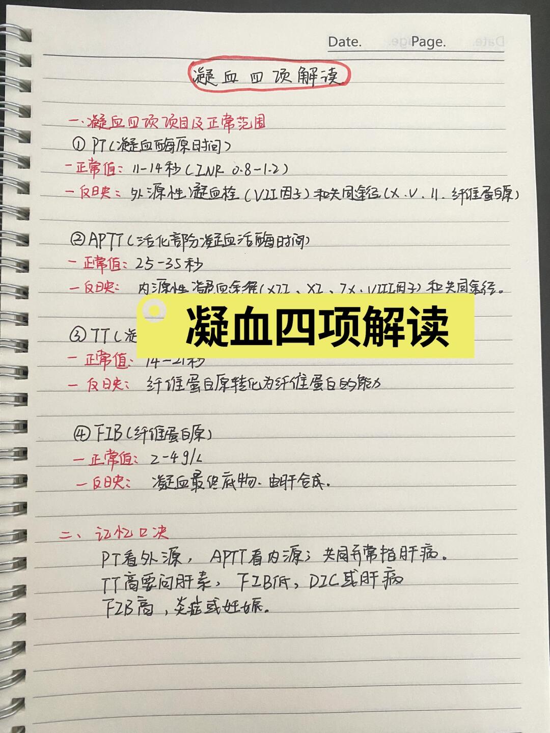 今日分享——凝血四项解读