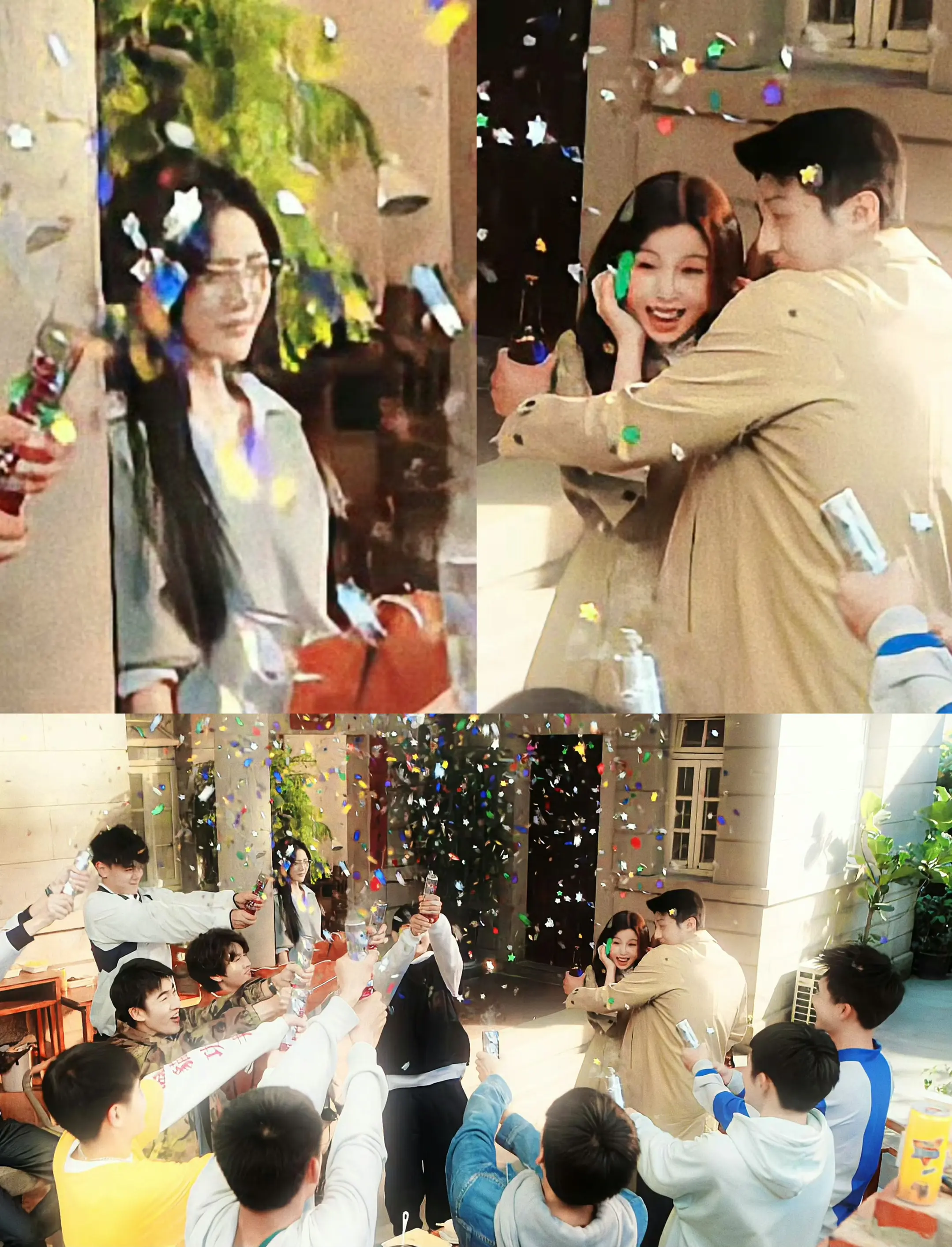 有个人笑得很勉强哈哈哈哈。林晚星和其他人：☺️ 鞠礼:🙂