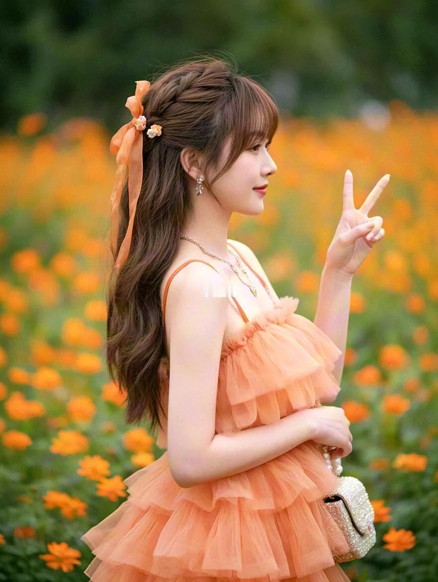 花间少女笑春光满面来粉嫩吊带裙纯真少女感穿搭