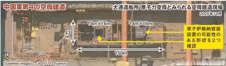 日本人发的我国正在建设中的第四艘航母的照片。本人是个军盲，不知道他们说的这个对不