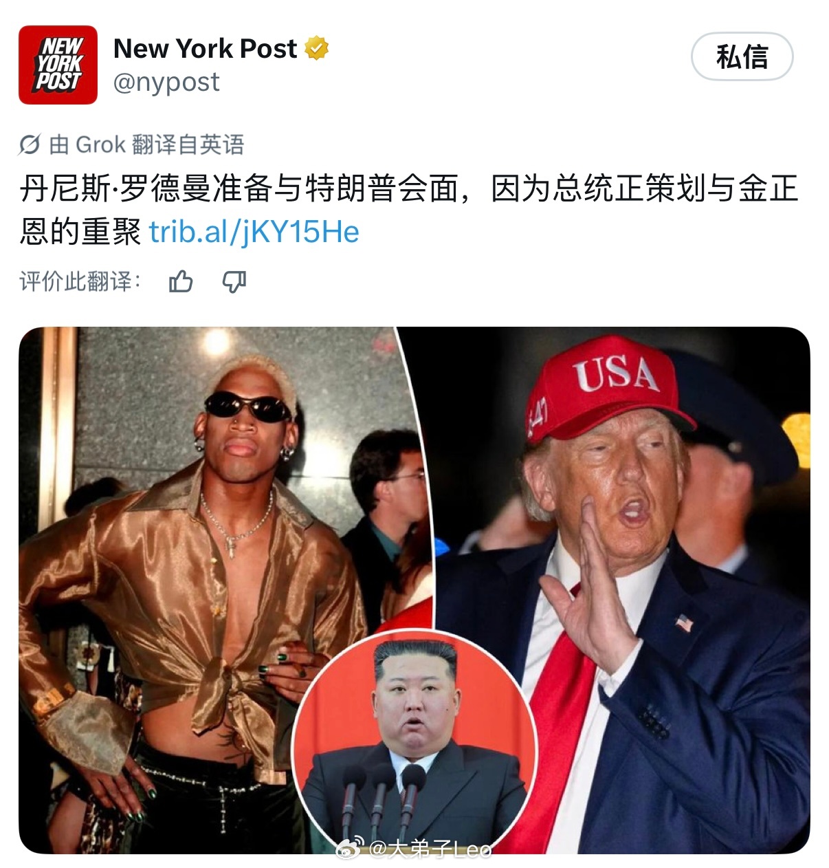 《纽约邮报》：罗德曼本周准备与特朗普会面，因为特朗普寻求与金正恩重聚海外新鲜事热