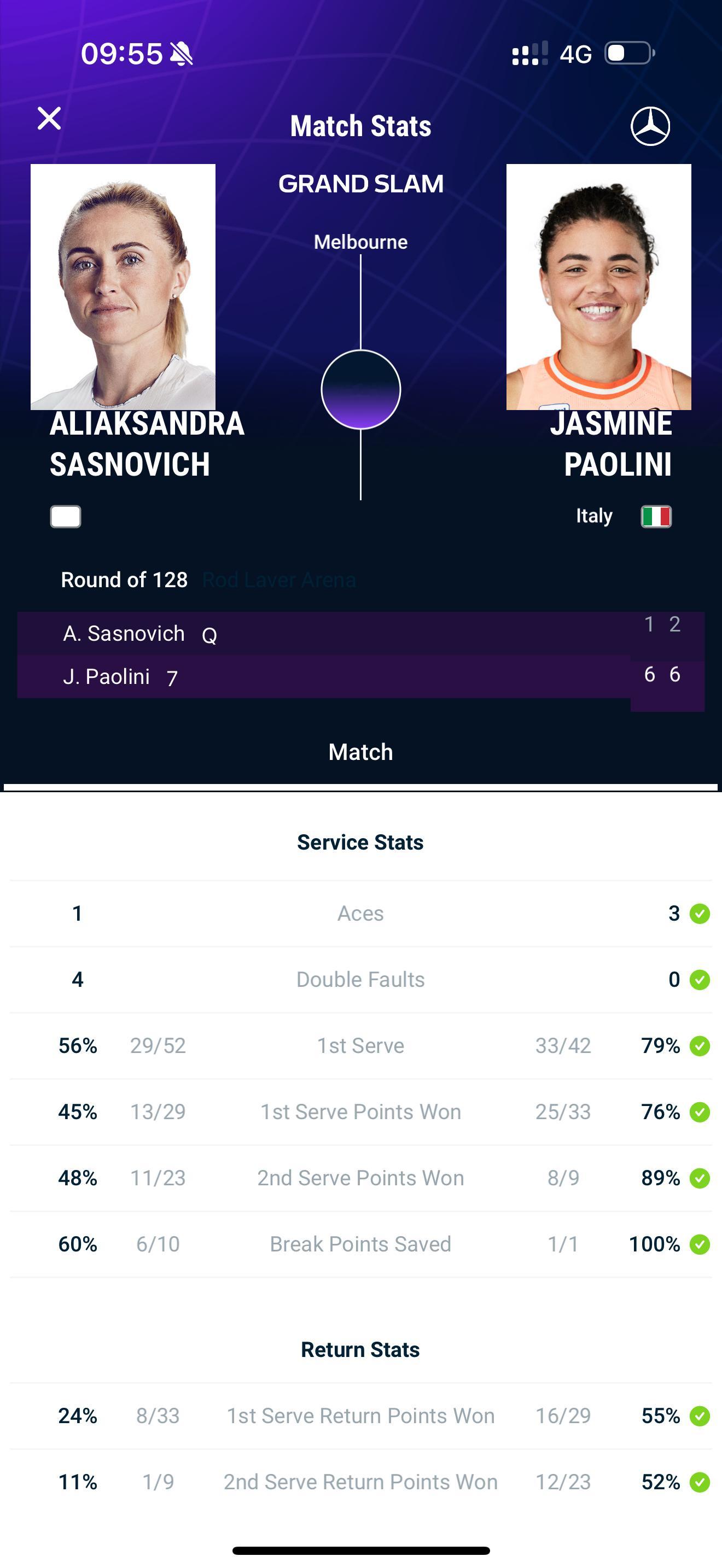 澳网2026 揭幕战，7号种子保利尼兵不血刃，仅丢3局，6比1、6比2横扫资格赛