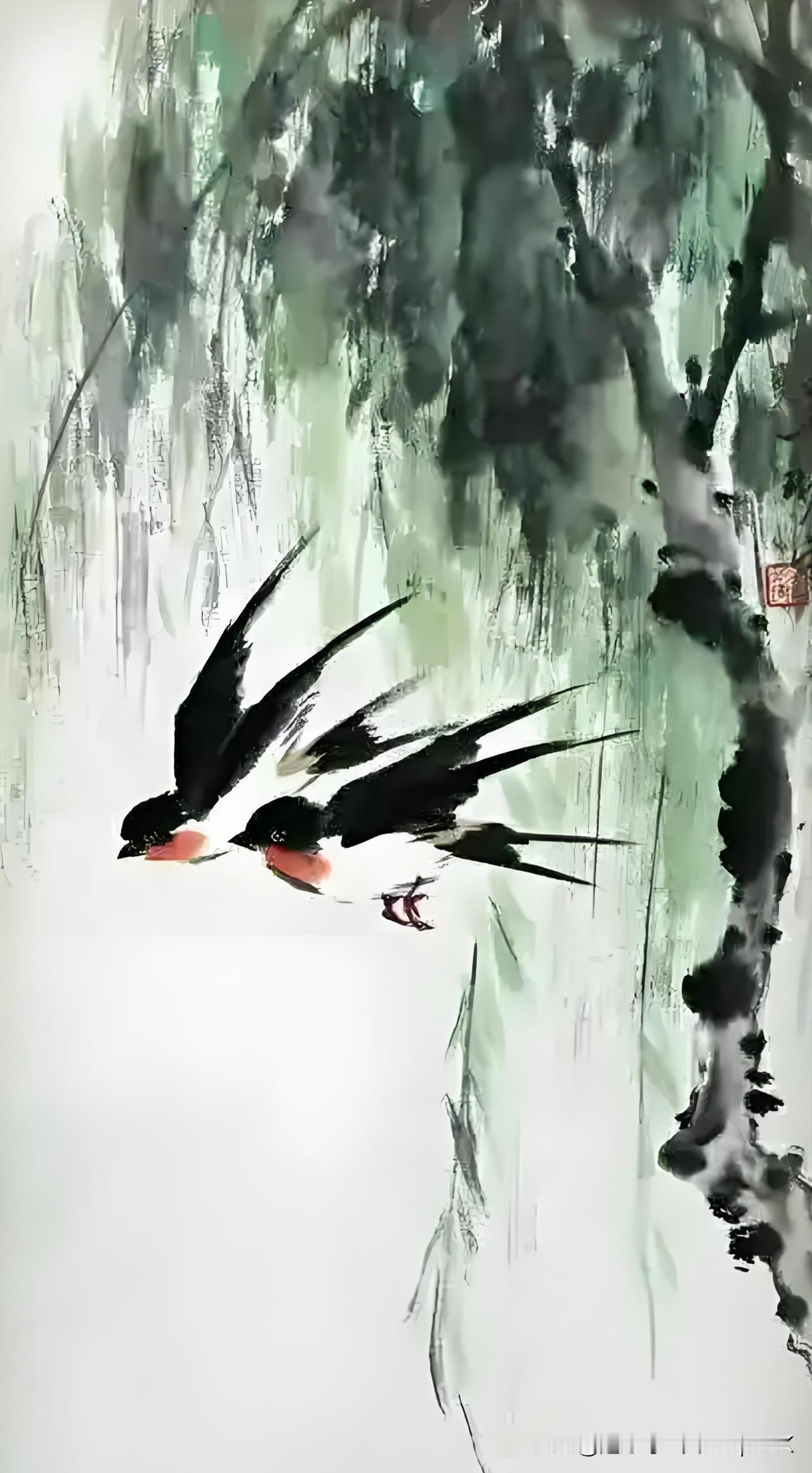 《燕子》
——唐.秦韬玉
不知大厦许栖无，
频已衔泥到座隅。
曾与佳人并头语，