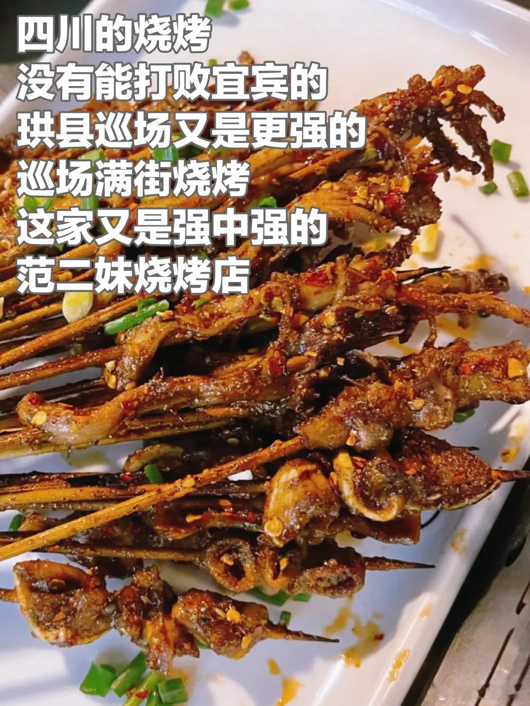 宜宾美食推荐·范二妹烧烤店没有能打败宜宾的四川烧烤，珙县巡场又是更强的，巡场满街