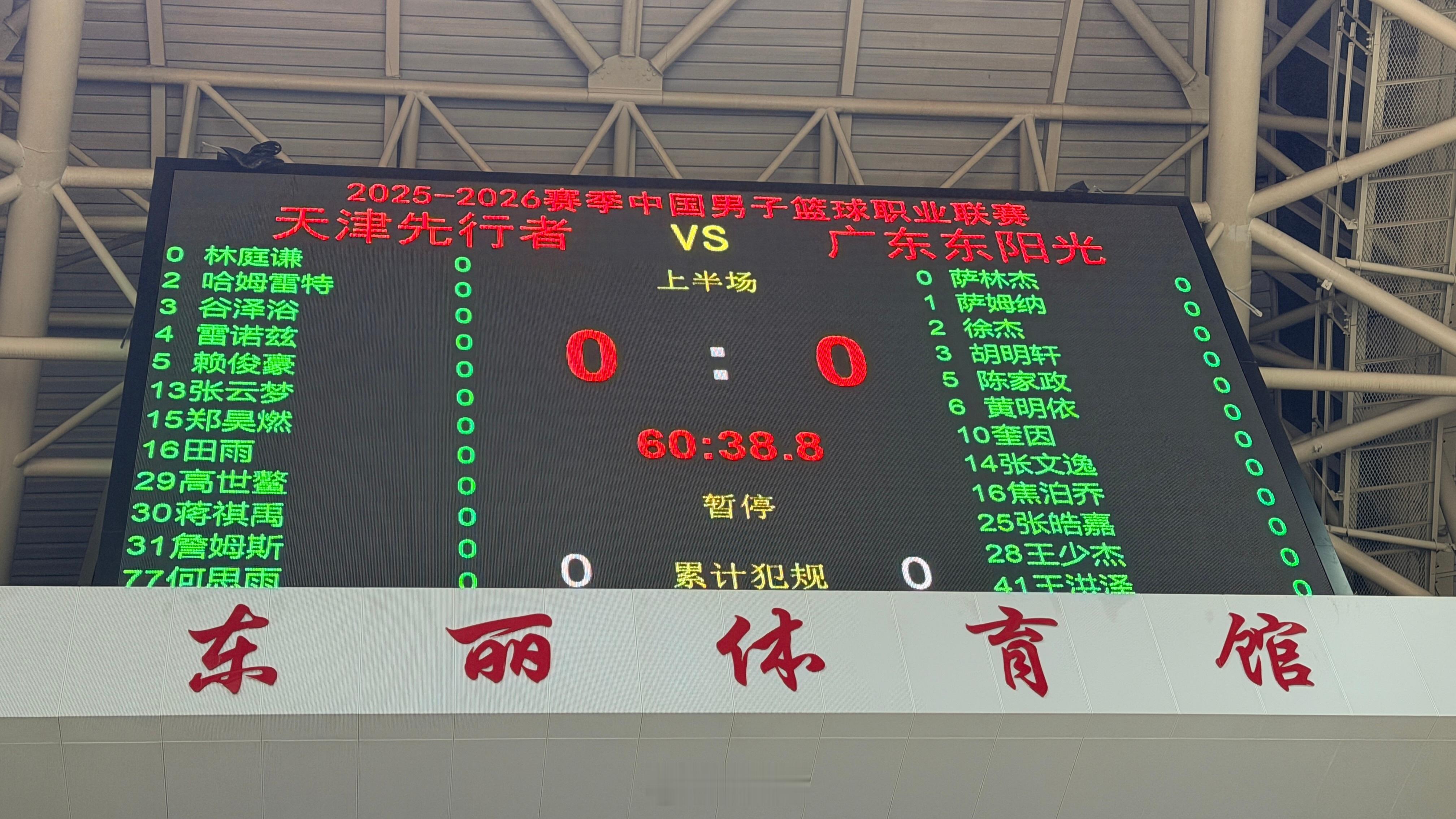 天津男篮vs广东男篮 本场大名单 天津·东丽体育中心