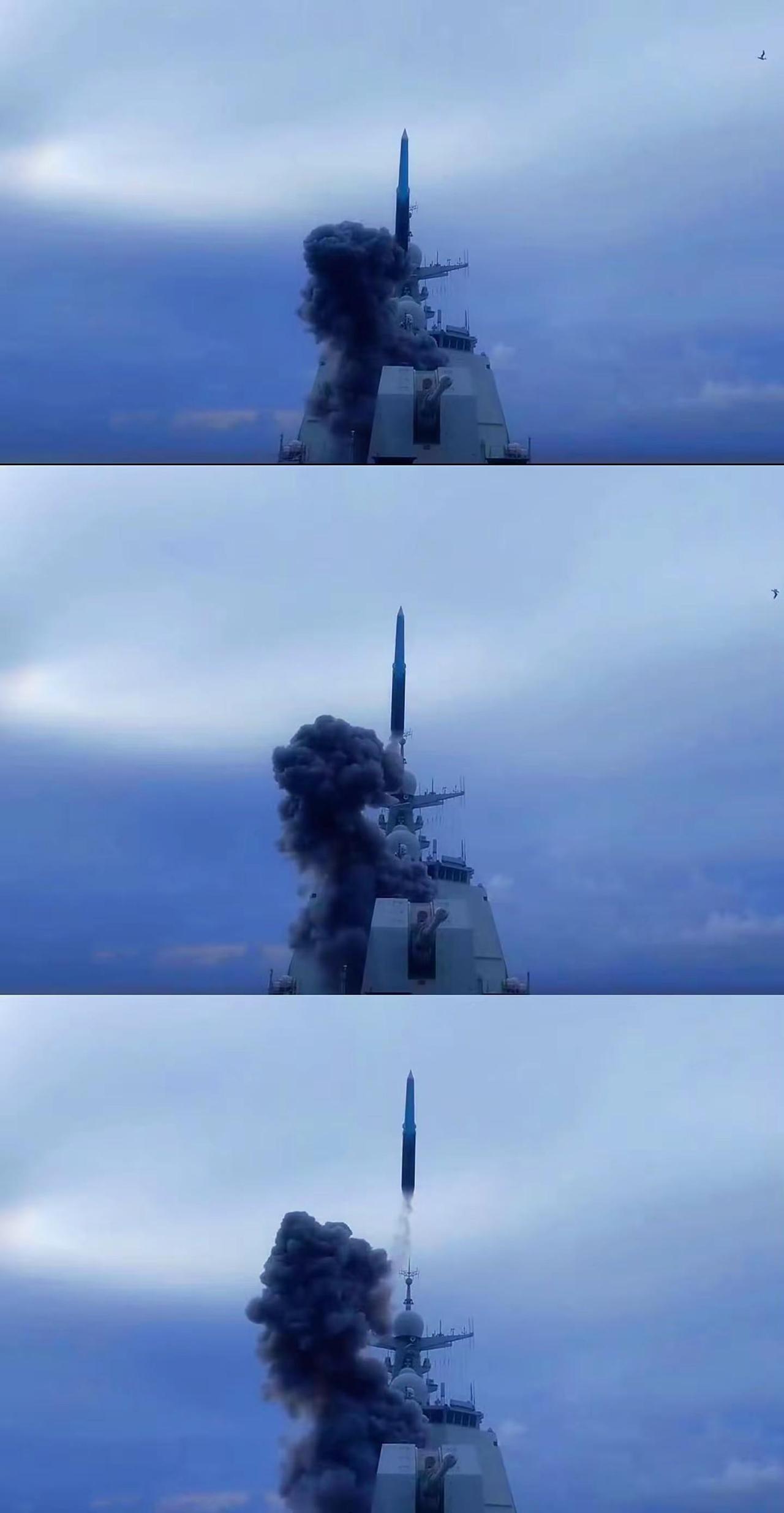 吾二弟天下无敌！前甲板的垂发单元发射了“YJ-20”反舰导弹，这威力看着就够劲！