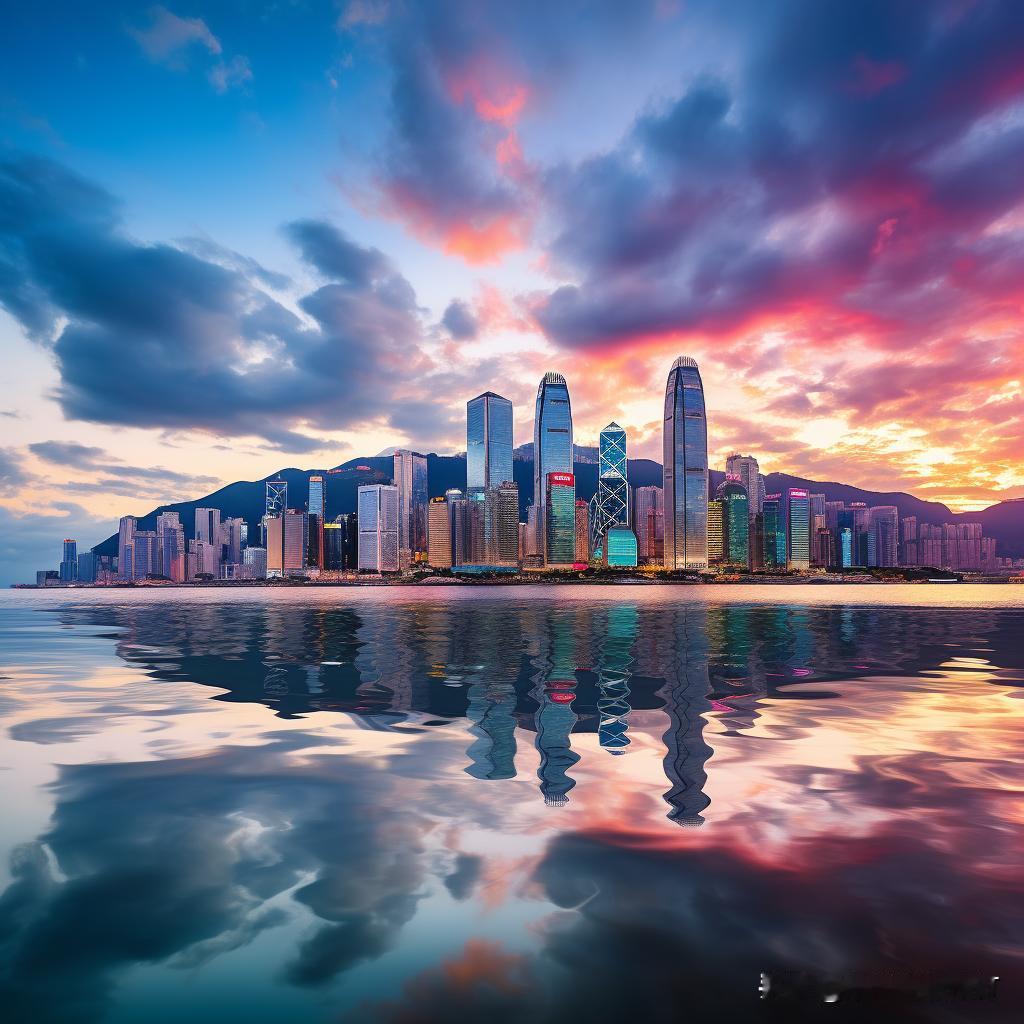 【香港维港夜景】夜幕降临，香港维多利亚港两岸灯光璀璨，幻彩咏香江上演视觉盛宴！流