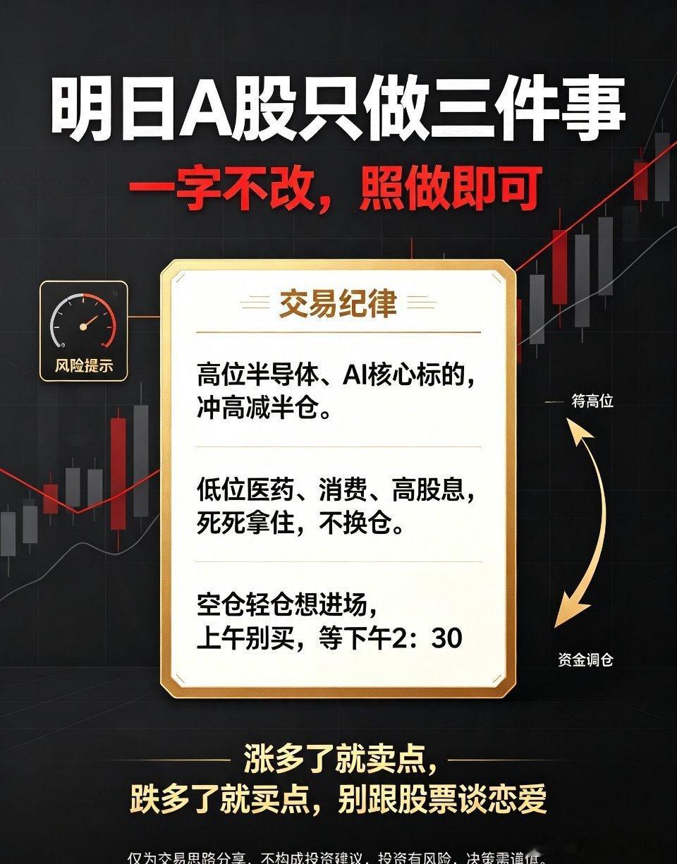 A股 股票 明日操作策略 散户交易心法 大盘分析所有人注意！明日A股仅三套硬核操
