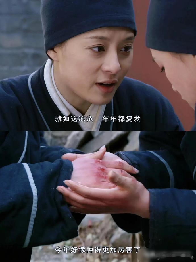 《甄嬛传》细节拉满，嬛嬛到甘露寺穿粗布衣服和浣碧一起干活，是真的自食其力啊，手都